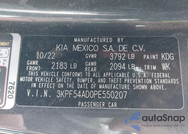 3KPF54AD0PE550207: 43009063