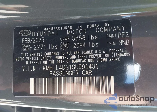 KMHLL4DG1SU991431: 43009249