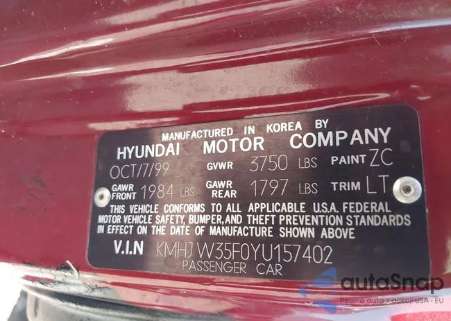 KMHJW35F0YU157402: 43010321