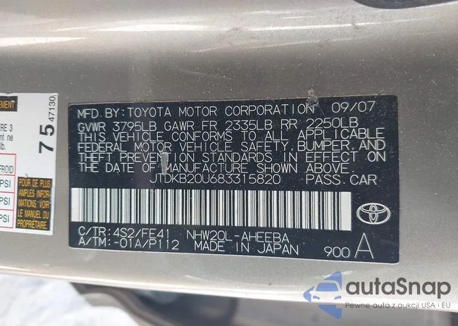 JTDKB20U683315820: 43010412