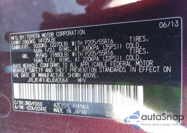 JTLZE4FE4DJ042064: 43010496