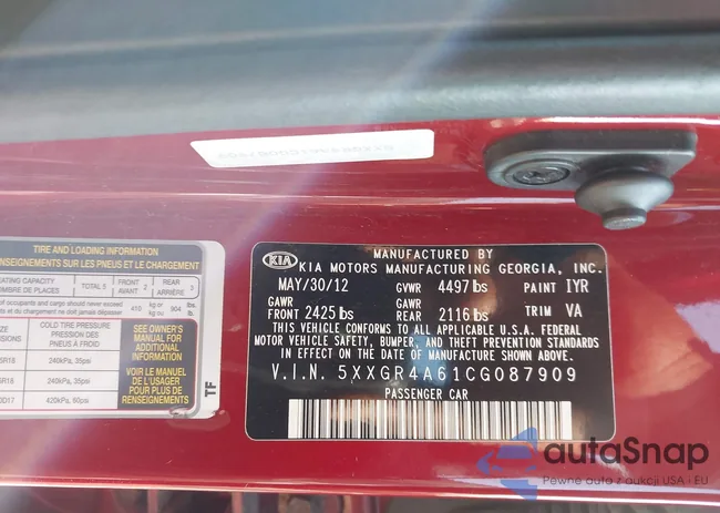 5XXGR4A61CG087909: 43010637