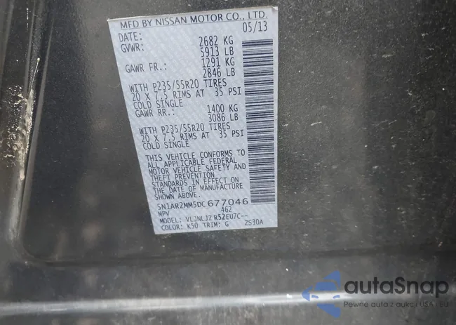 5N1AR2MM5DC677046: 43010665