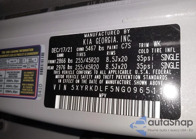 5XYRKDLF5NG096511: 43010674