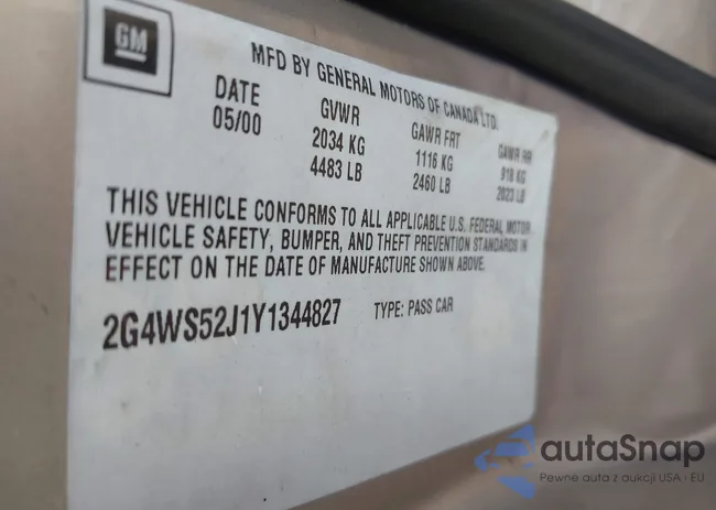 2G4WS52J1Y1344827: 43010683