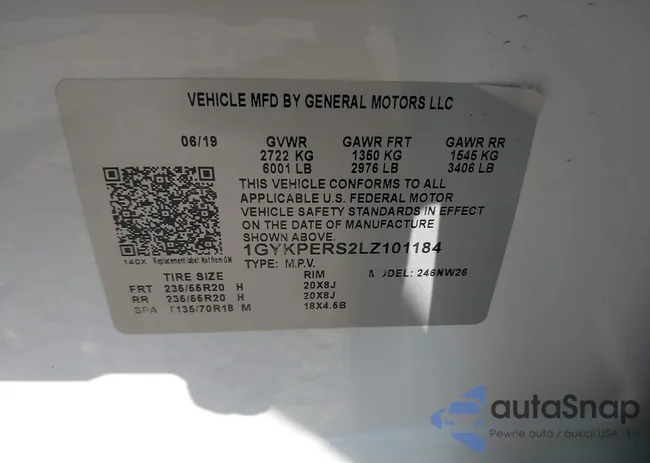 1GYKPERS2LZ101184: 43010684