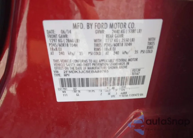 2FMDK3JC5EBA89765: 43010771