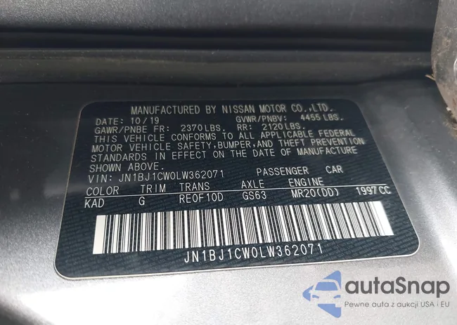 JN1BJ1CW0LW362071: 43010807