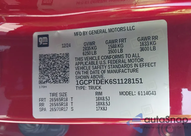 1GCPTDEK6S1128151: 43010847