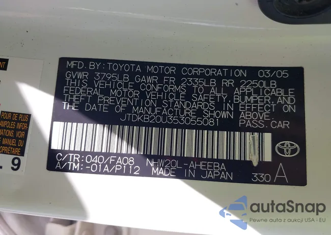 JTDKB20U353055081: 43010008