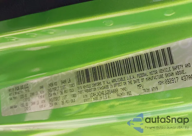 1C4HJXDN6JW264000: 43010027