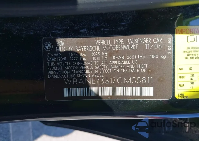 WBANE73517CM55811: 43010042