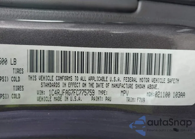 1C4RJFAG7FC775759: 43010081