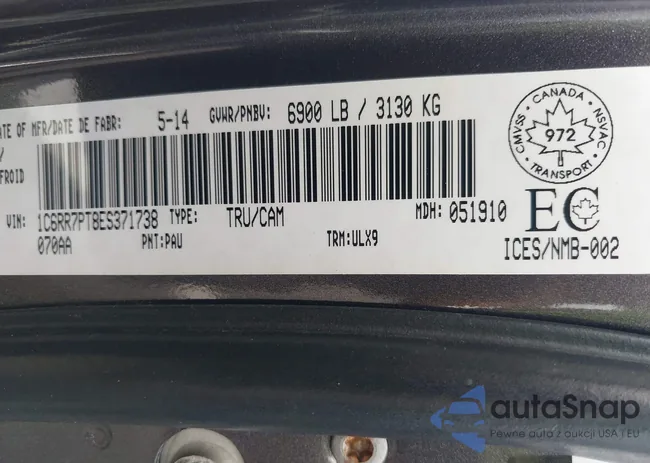 1C6RR7PT8ES371738: 43010136