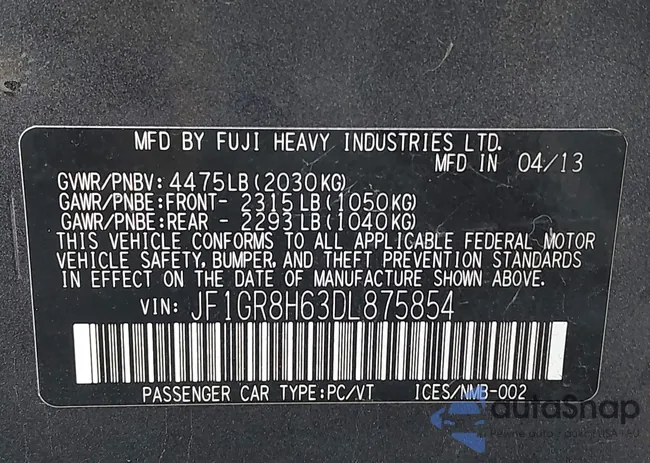 JF1GR8H63DL875854: 43010167