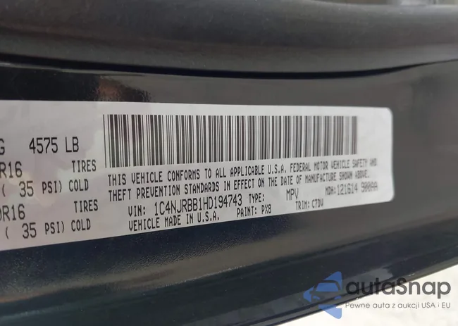 1C4NJRBB1HD194743: 43010175