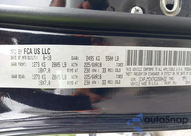 1C4PJMDX7KD268422: 43010187