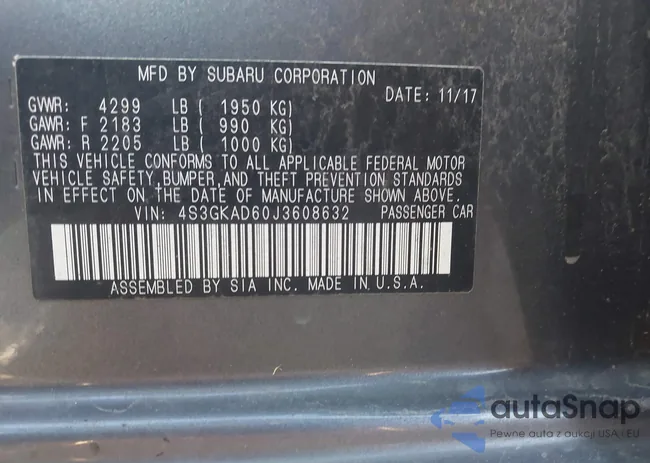 4S3GKAD60J3608632: 43010206