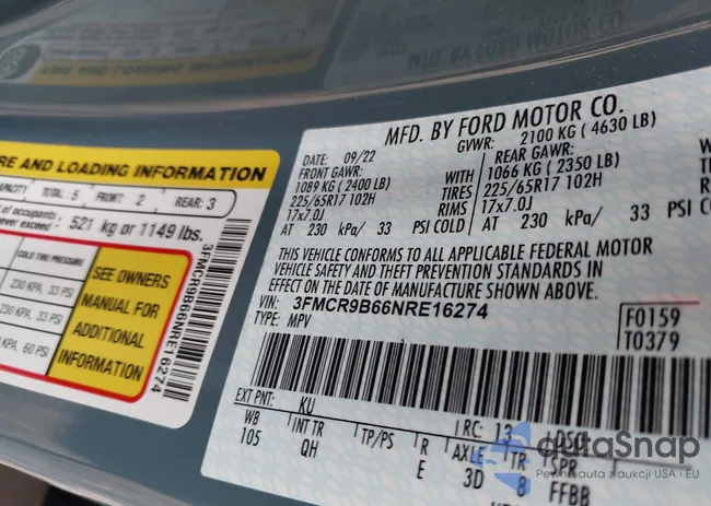 3FMCR9B66NRE16274: 43010253