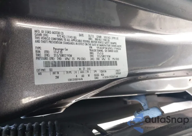 1FADP3K25EL179922: 43011315