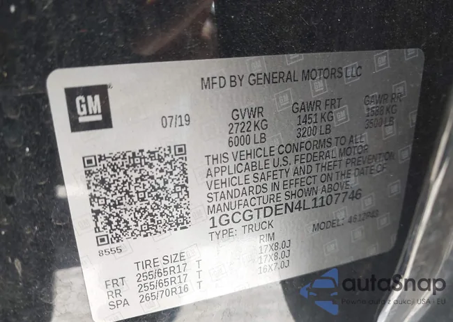 1GCGTDEN4L1107746: 43011383