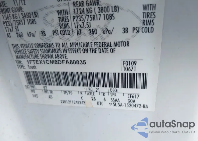 1FTEX1CM8DFA80835: 43011396