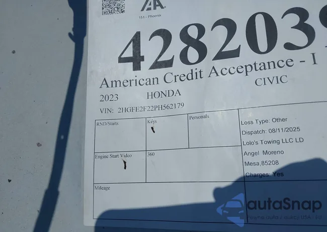 2HGFE2F22PH562179: 43011488