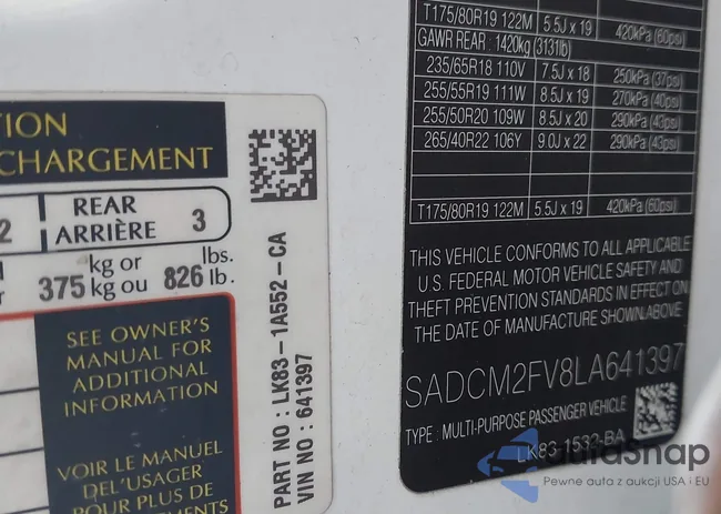 SADCM2FV8LA641397: 43011593