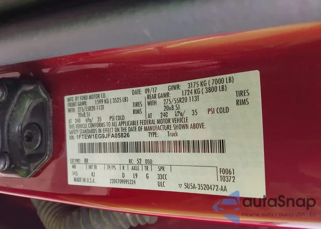 1FTEW1EG9JFA05826: 43011596