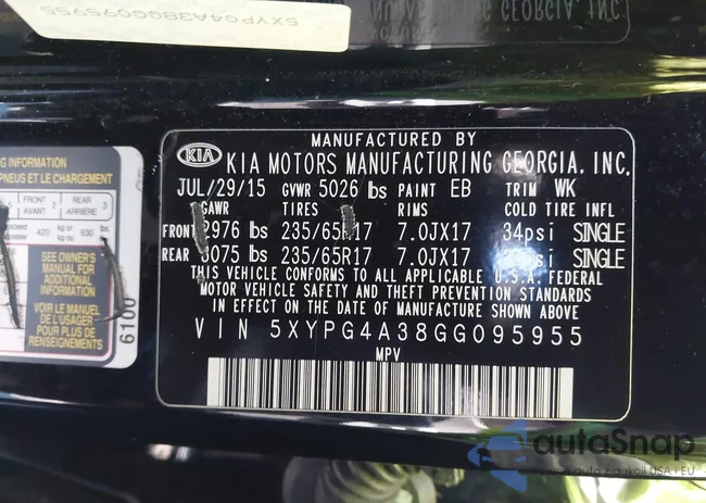 5XYPG4A38GG095955: 43011641