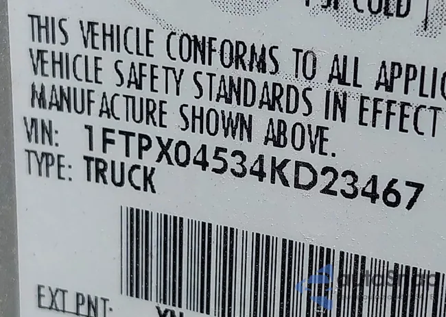 1FTPX04534KD23467: 43011650