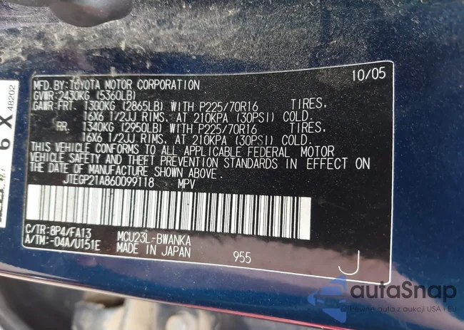 JTEGP21A860099118: 43011686