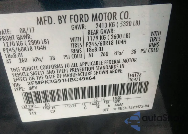 2FMPK3G91HBC49864: 43011797