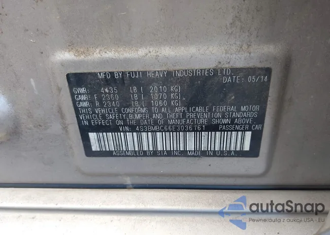 4S3BMBC66E3036161: 43010886