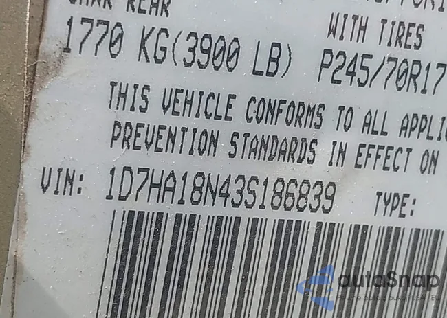 1D7HA18N43S186839: 43010971
