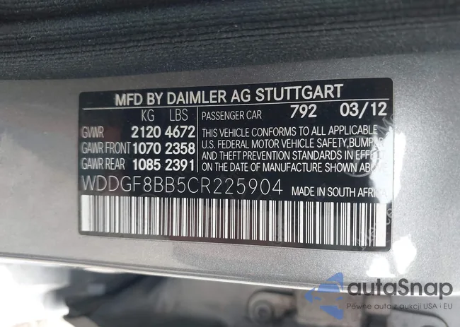 WDDGF8BB5CR225904: 43010982