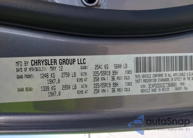 3C4PDDDG3CT360601: 43011024