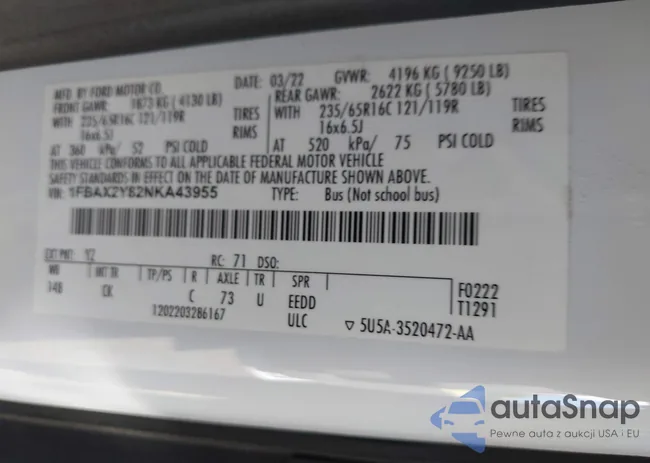 1FBAX2Y82NKA43955: 43011176