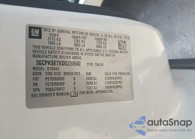 3GCPKSE7XDG230642: 43012341