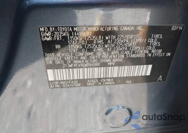 2T3WFREVXEW094988: 43012458