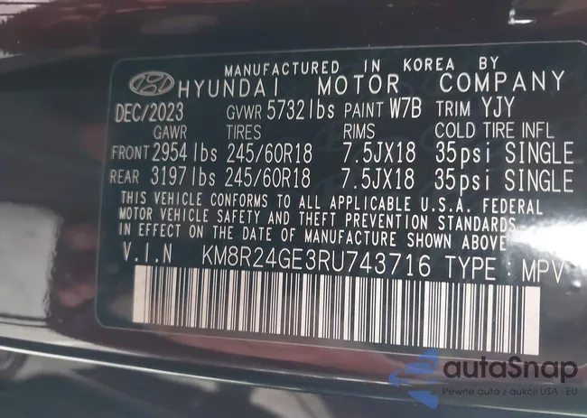 KM8R24GE3RU743716: 43012563