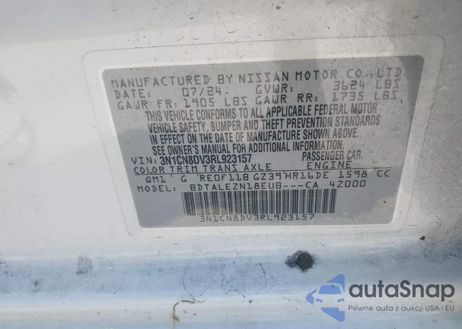 3N1CN8DV3RL923157: 43012606