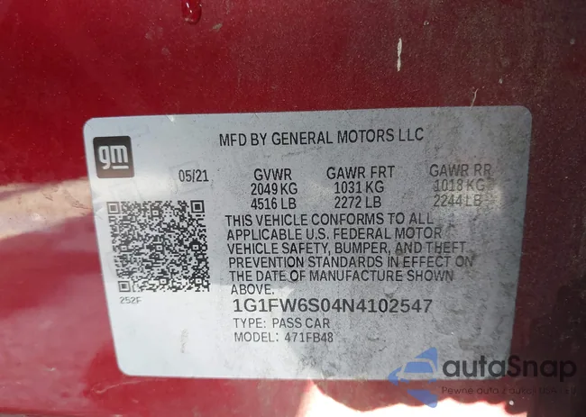 1G1FW6S04N4102547: 43012607