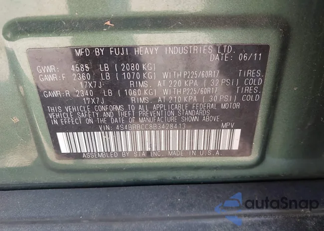 4S4BRBCC8B3428413: 43012649