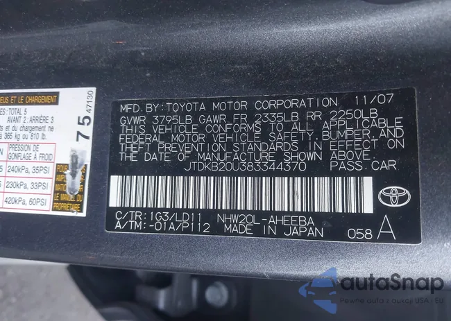 JTDKB20U383344370: 43012771