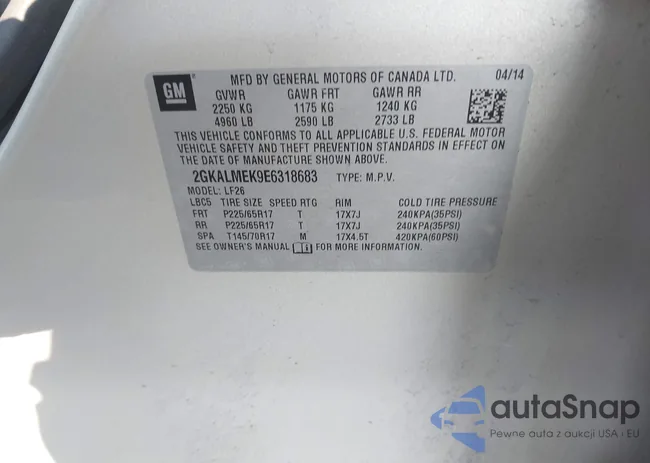 2GKALMEK9E6318683: 43011970