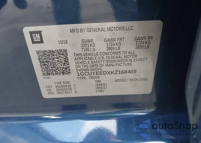 1GCUYEEDXKZ168469: 43011980