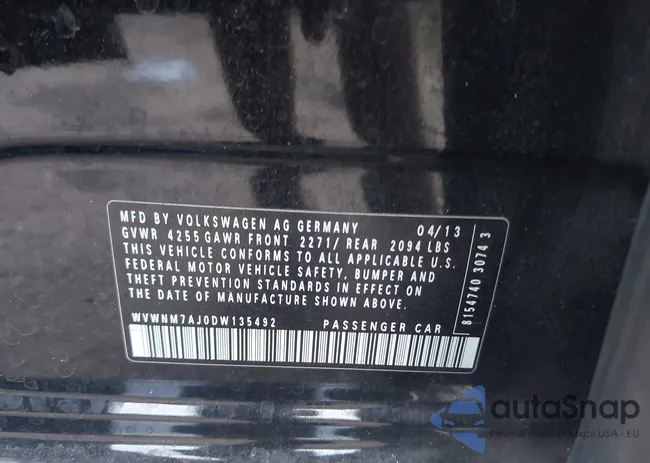 WVWNM7AJ0DW135492: 43012046