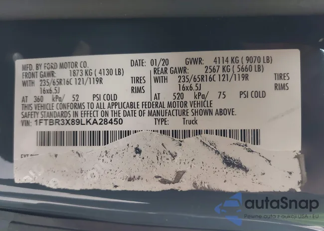 1FTBR3X89LKA28450: 43012053