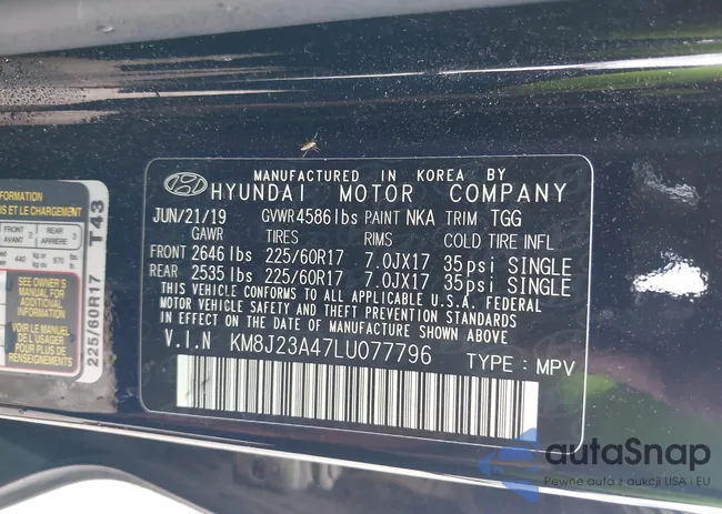 KM8J23A47LU077796: 43012149